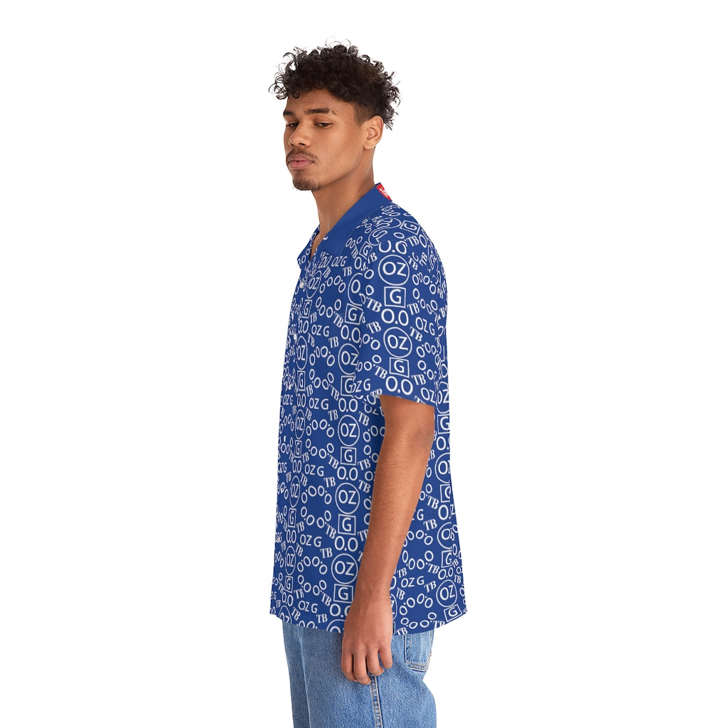 Dark Blue Triple Beam Men's Hawaiian Shirt