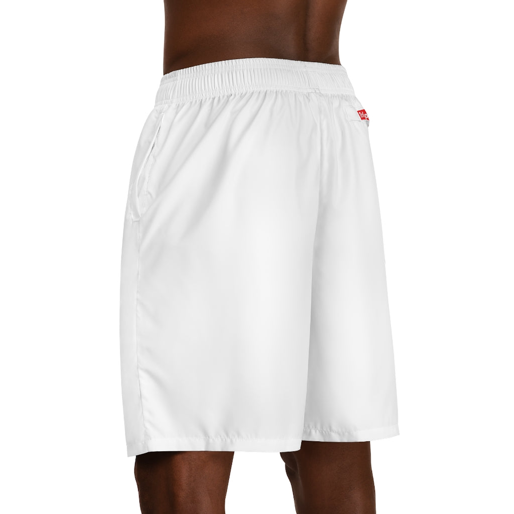 White Triple Beam Men's Jogger Shorts