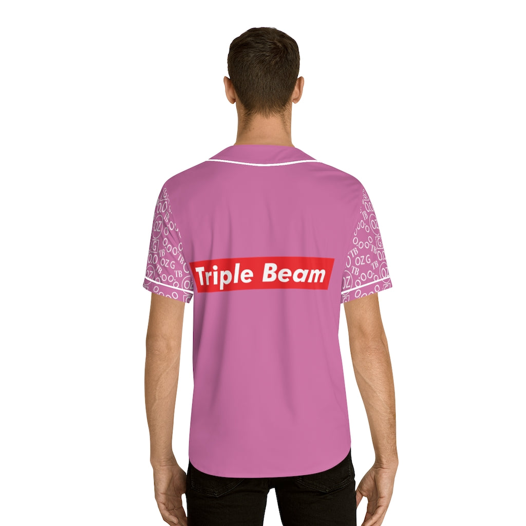 Light Pink Triple Beam Men's Baseball Jersey