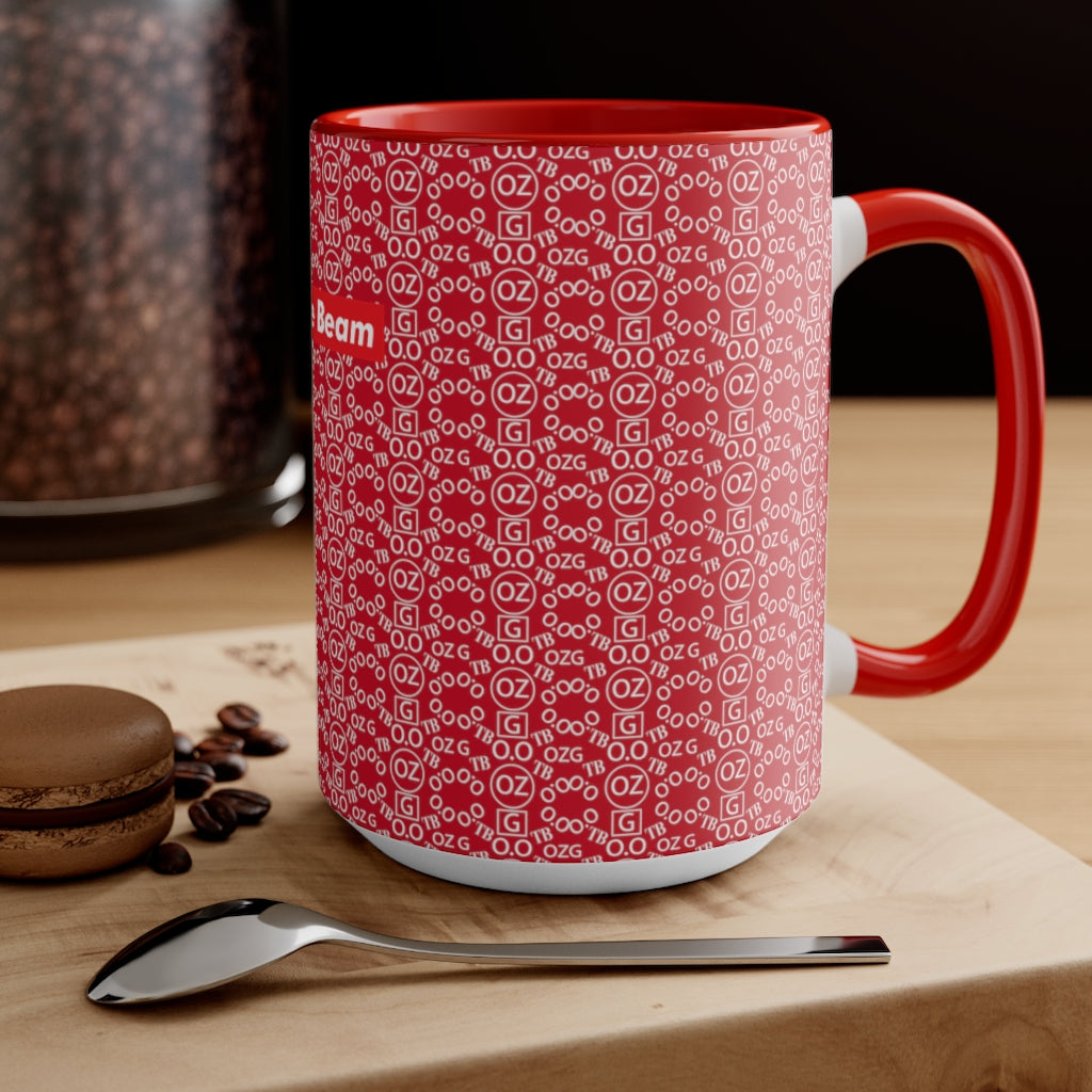 Dark Red Triple Beam Accent Mug