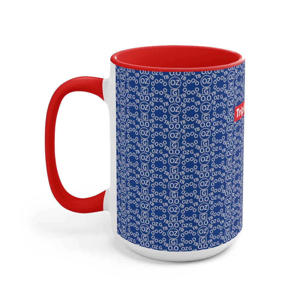 Dark Blue Triple Beam Accent Mug