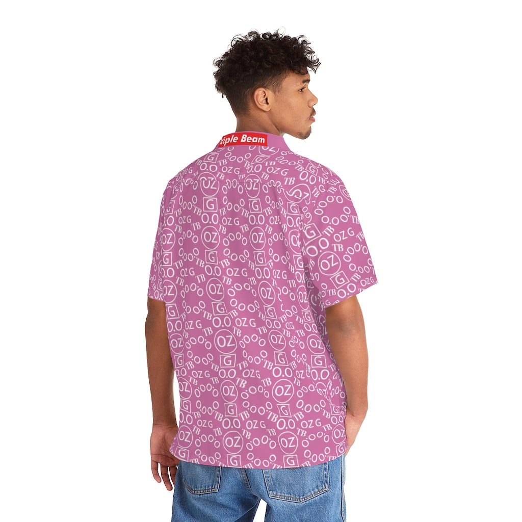 Light Pink Triple Beam Men's Hawaiian Shirt