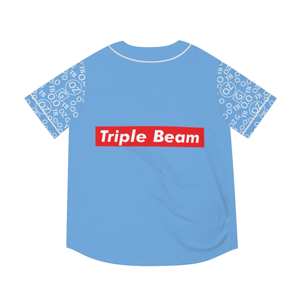 Light Blue Triple Beam Men's Baseball Jersey