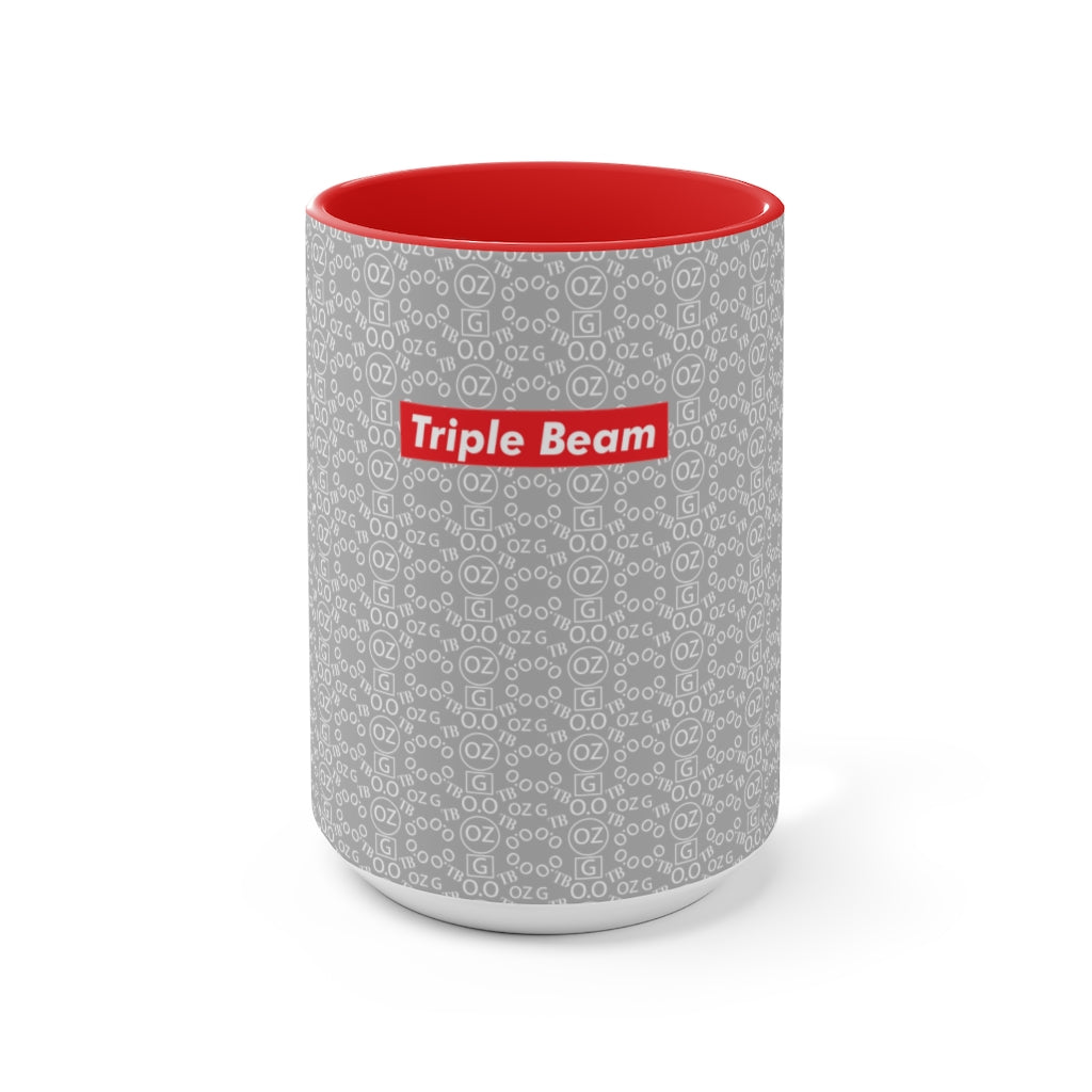 Light Grey Triple Beam Accent Mug