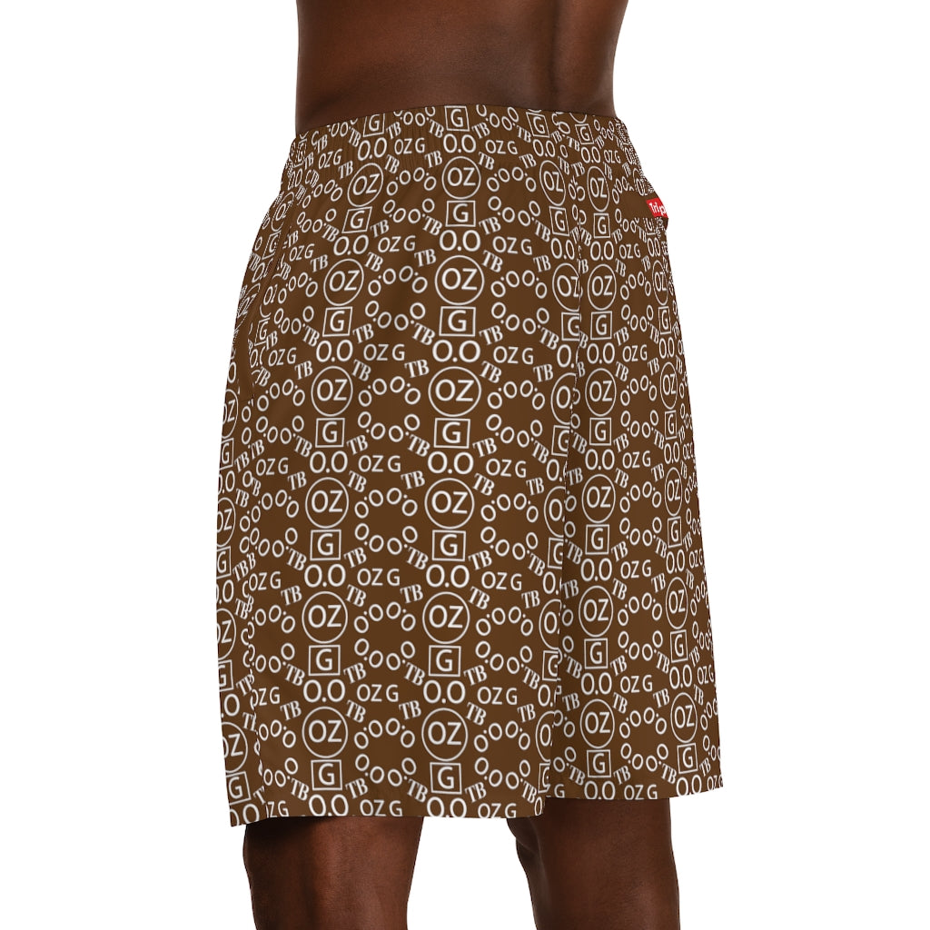 Brown Triple Beam Men's Jogger Shorts