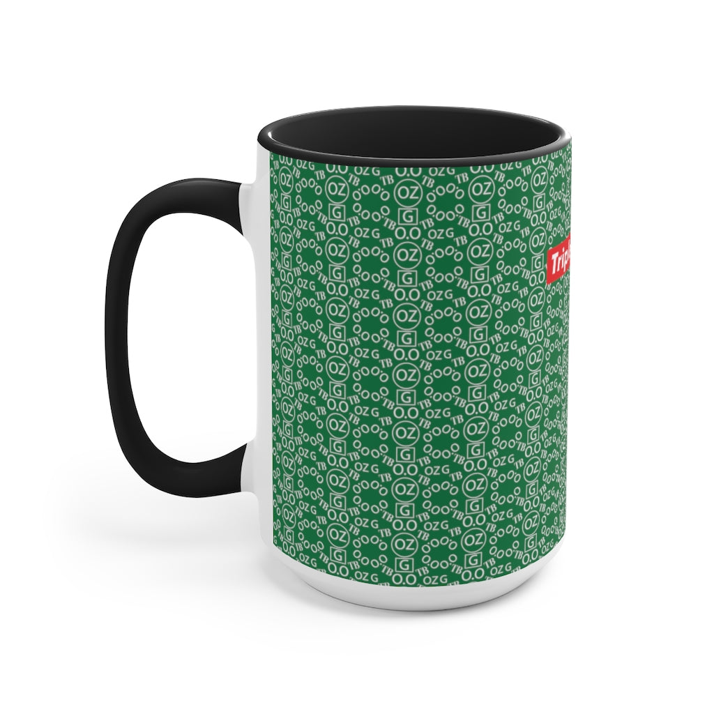 Dark Green Triple Beam Accent Mug