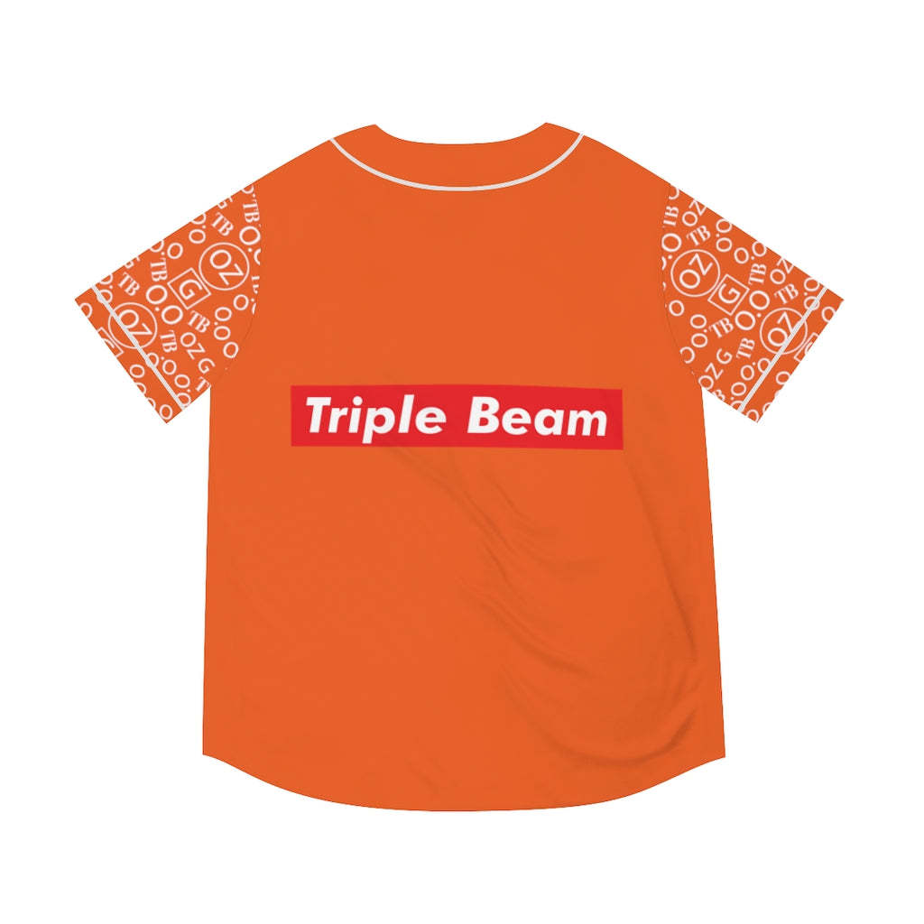 Orange Triple Beam Men's Baseball Jersey