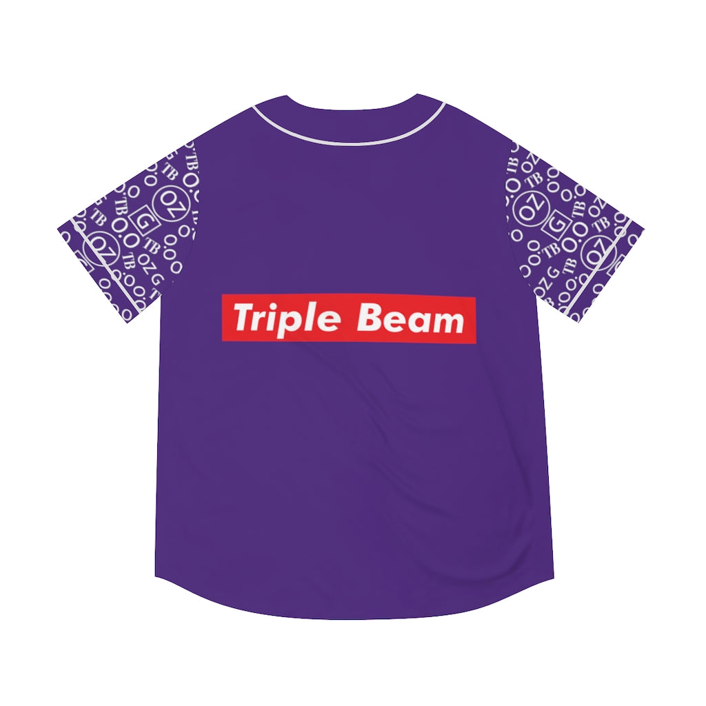 Purple Triple Beam Men's Baseball Jersey