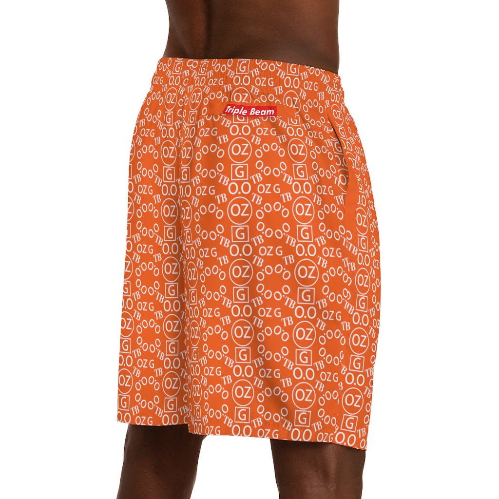 Orange Triple Beam Men's Jogger Shorts