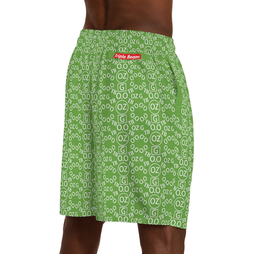 Green Triple Beam Men's Jogger Shorts