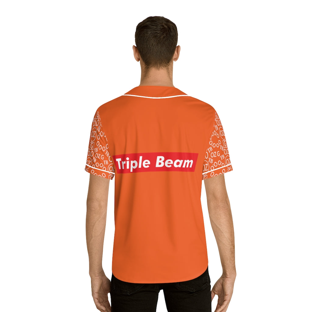 Orange Triple Beam Men's Baseball Jersey