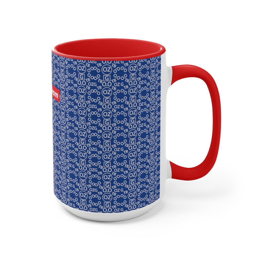 Dark Blue Triple Beam Accent Mug