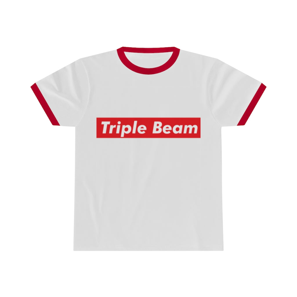 Triple Beam Unisex Ringer Tee