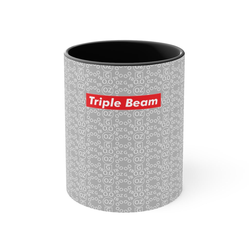 Light Grey Triple Beam Accent Mug