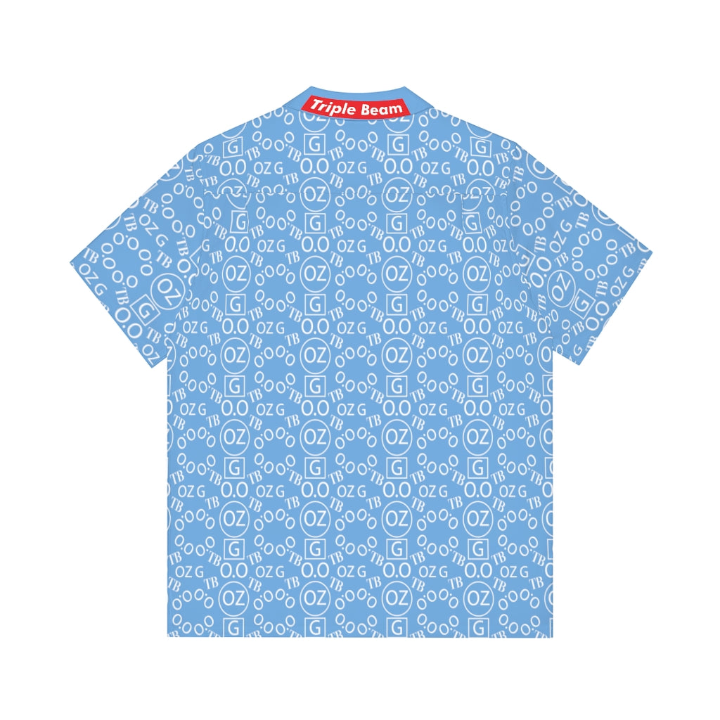 Light Blue Triple Beam Men's Hawaiian Shirt