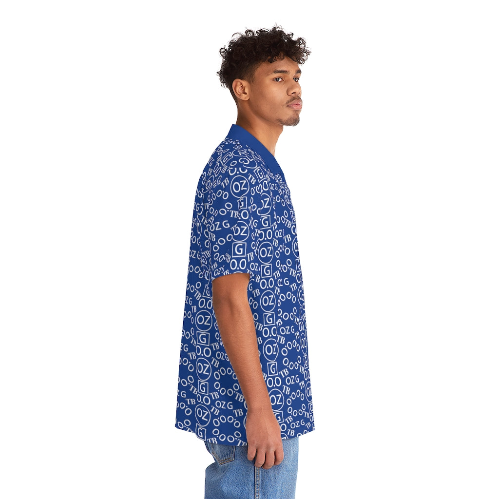 Dark Blue Triple Beam Men's Hawaiian Shirt