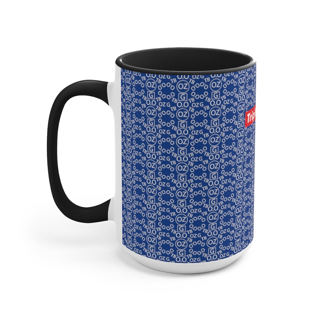 Dark Blue Triple Beam Accent Mug