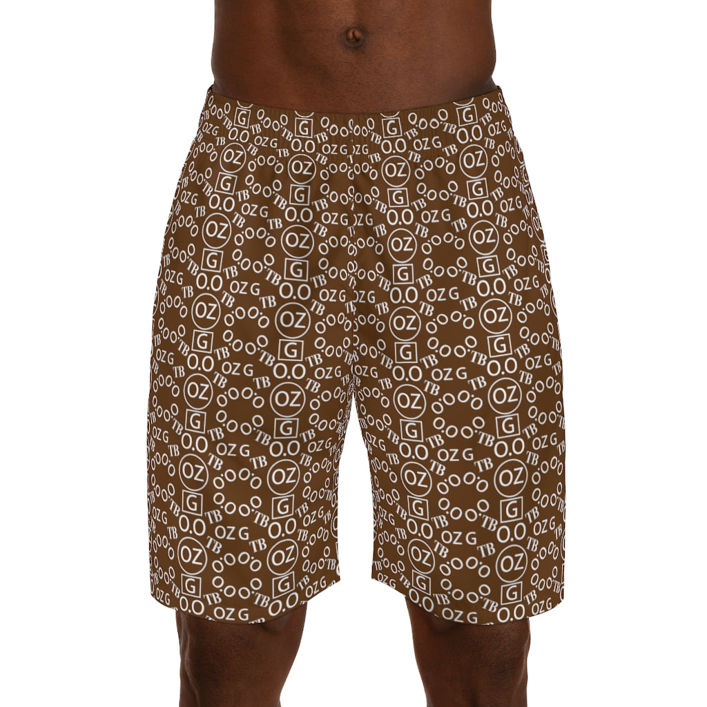 Brown Triple Beam Men's Jogger Shorts