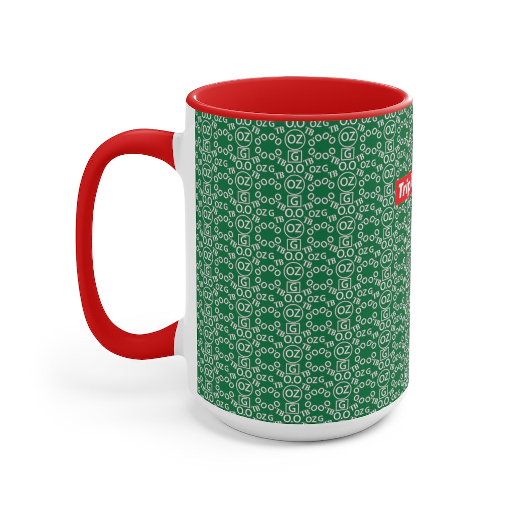 Dark Green Triple Beam Accent Mug