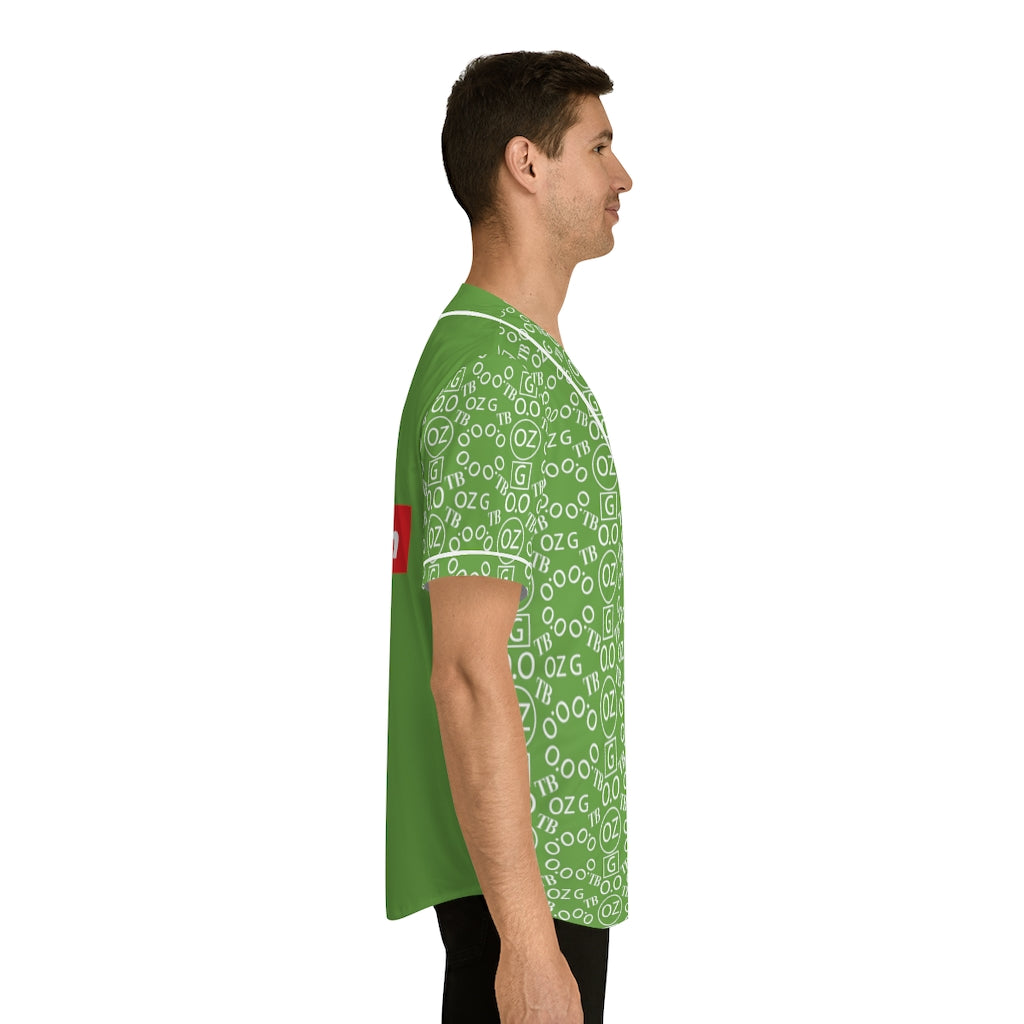 Green Triple Beam Men's Baseball Jersey