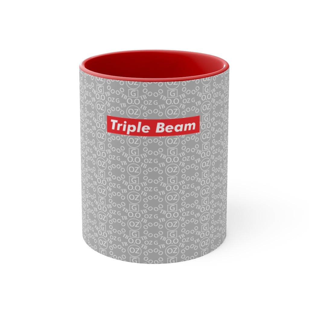 Light Grey Triple Beam Accent Mug