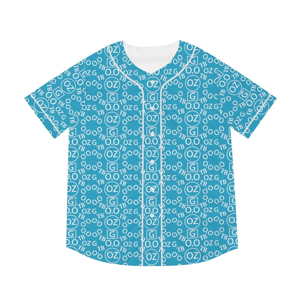 Turquoise Triple Beam Men's Baseball Jersey