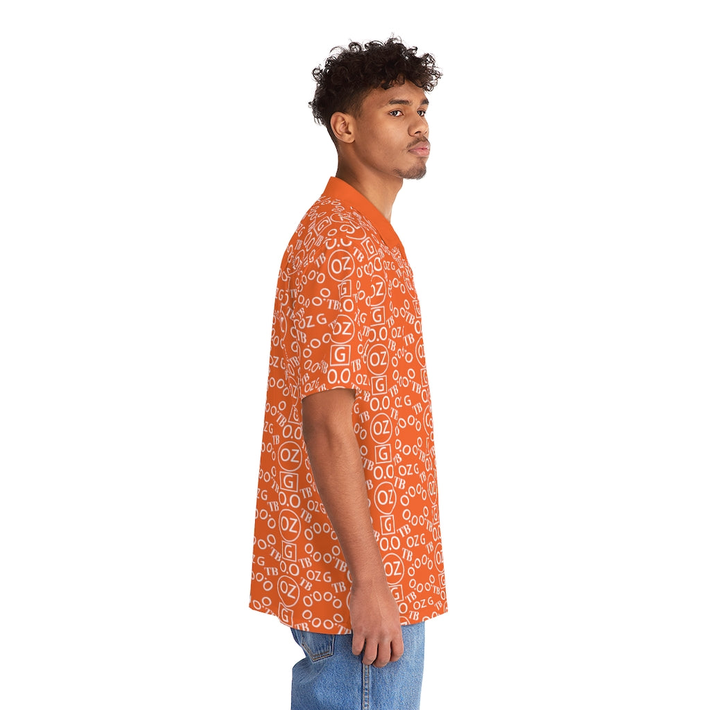 Orange Triple Beam Men's Hawaiian Shirt