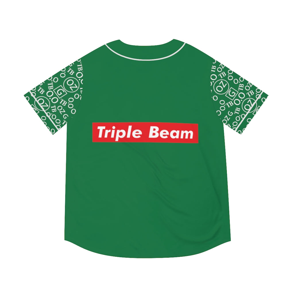 Dark Green Triple Beam Men's Baseball Jersey