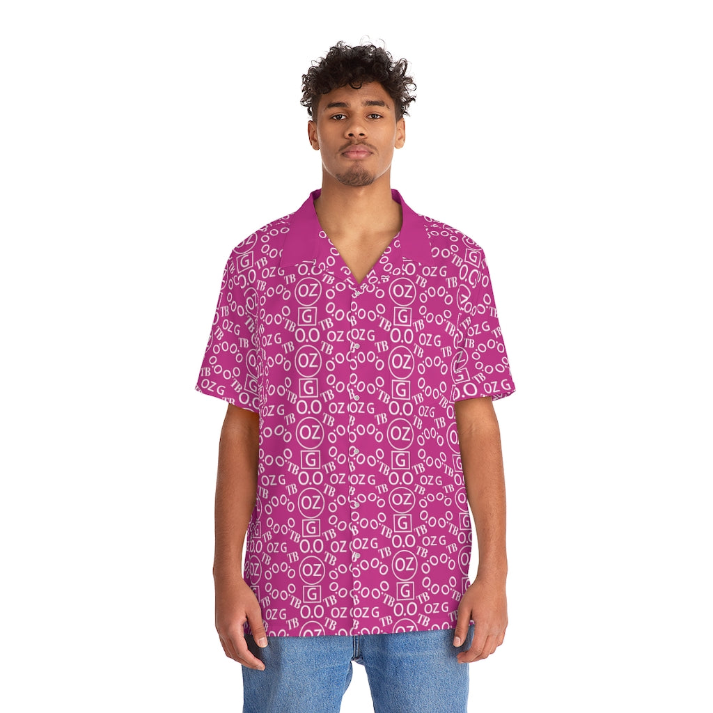 Pink Triple Beam Men's Hawaiian Shirt