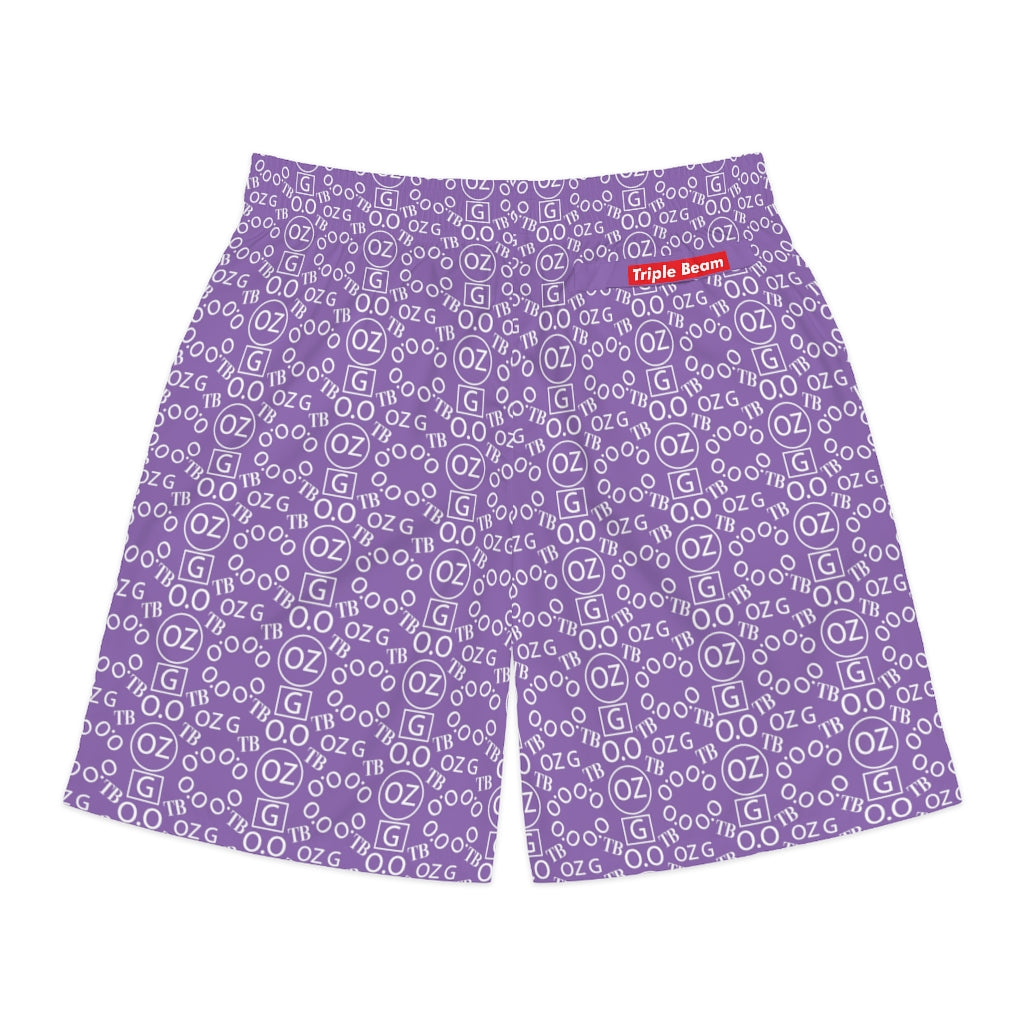 Light Purple Triple Beam Men's Jogger Shorts