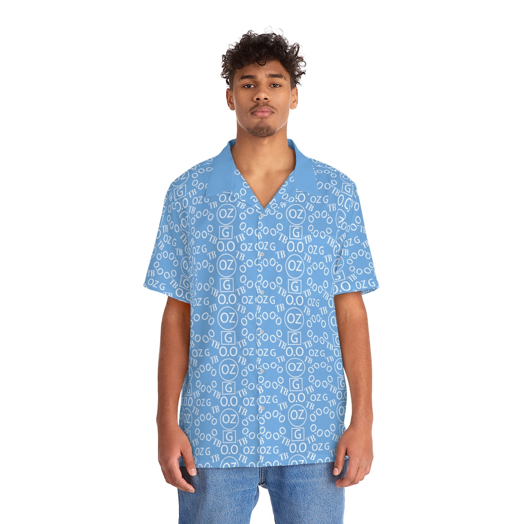 Light Blue Triple Beam Men's Hawaiian Shirt