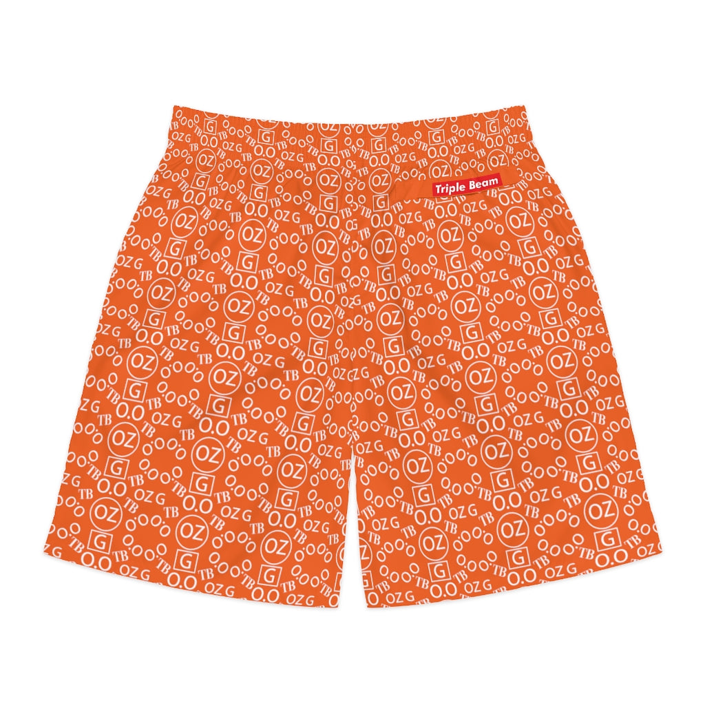 Orange Triple Beam Men's Jogger Shorts