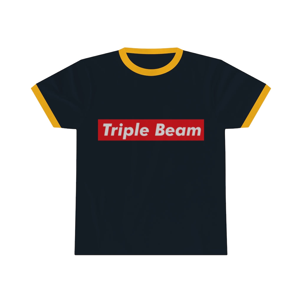 Triple Beam Unisex Ringer Tee