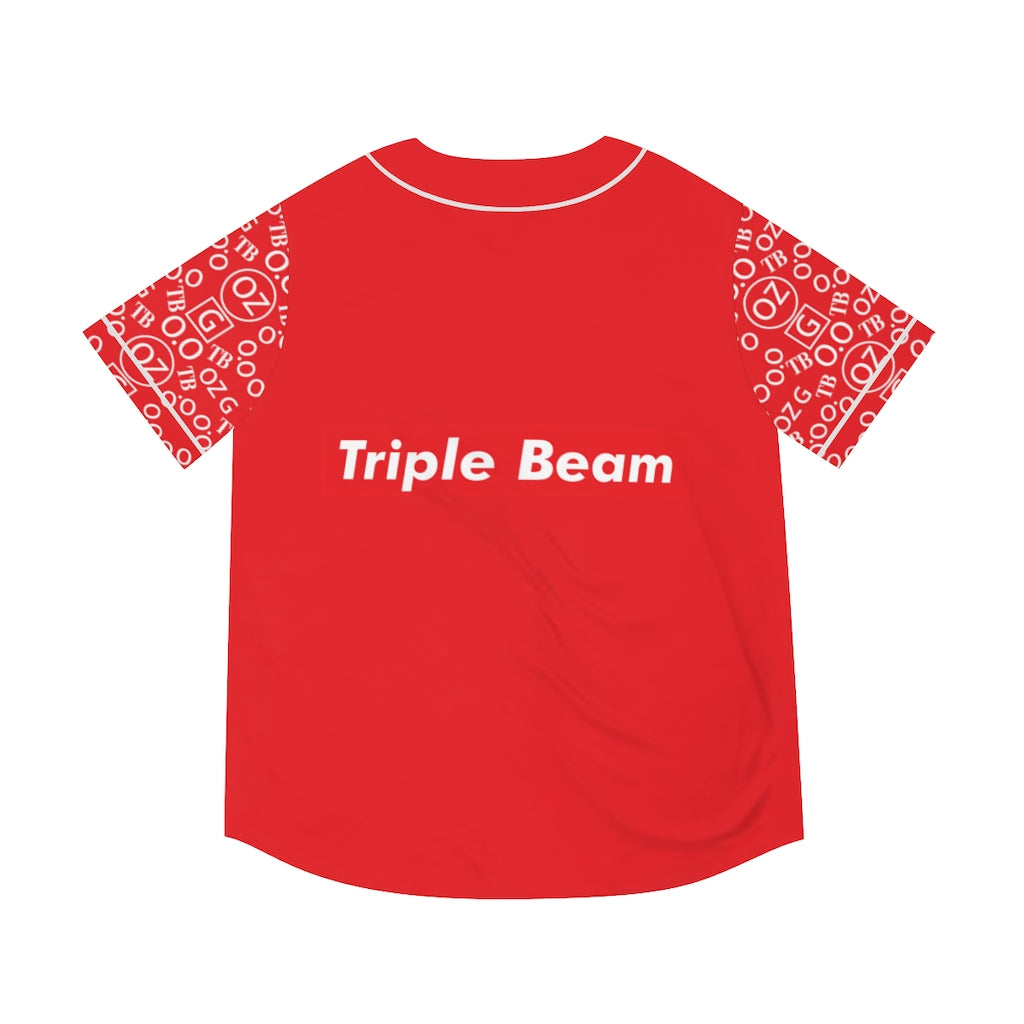 Red Triple Beam Men's Baseball Jersey