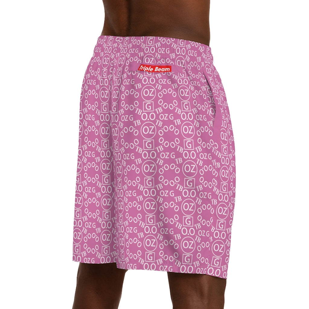 Light Pink Triple Beam Men's Jogger Shorts