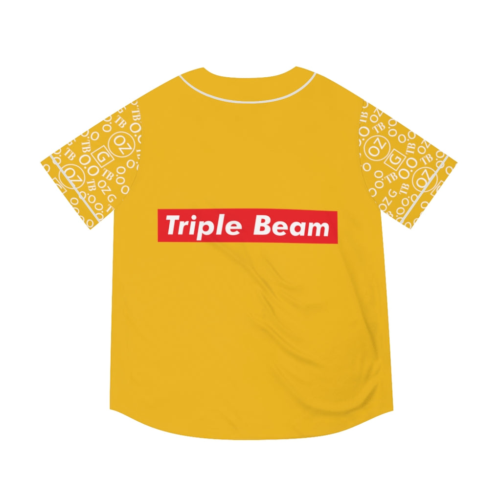 Yellow Triple Beam Men's Baseball Jersey