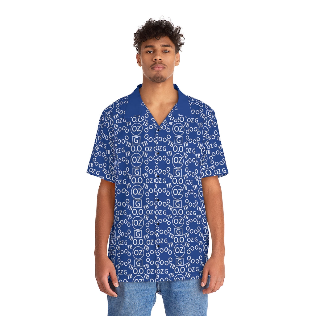 Dark Blue Triple Beam Men's Hawaiian Shirt