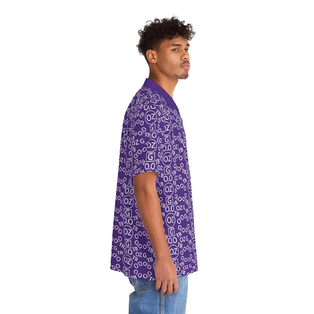 Purple Triple Beam Men's Hawaiian Shirt