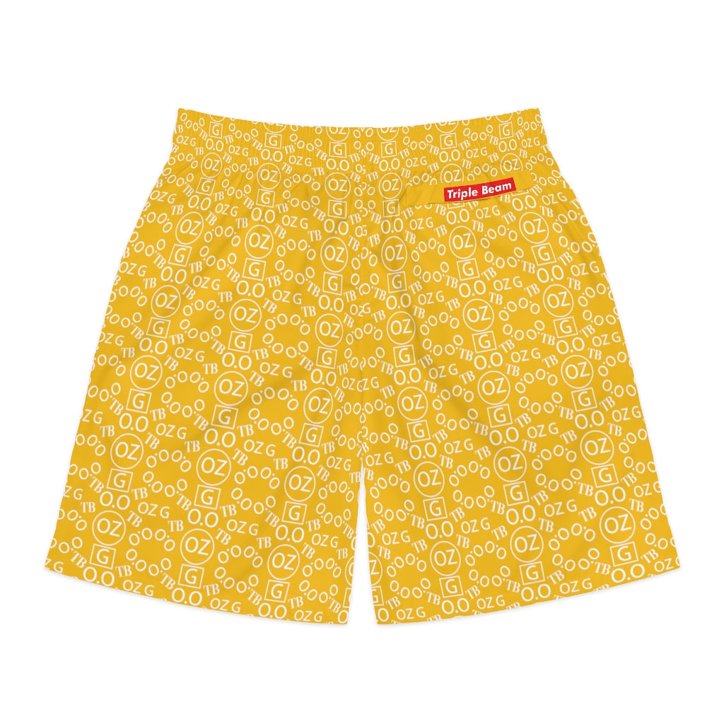 Yellow Triple Beam Men's Jogger Shorts