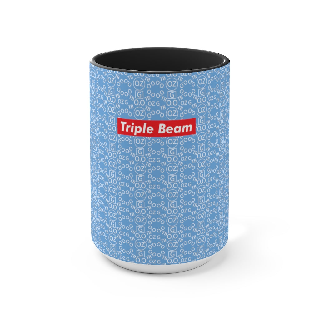 Light Blue Triple Beam Accent Mug