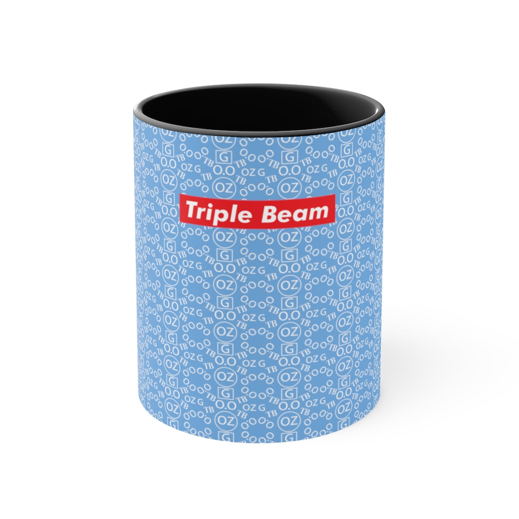 Light Blue Triple Beam Accent Mug