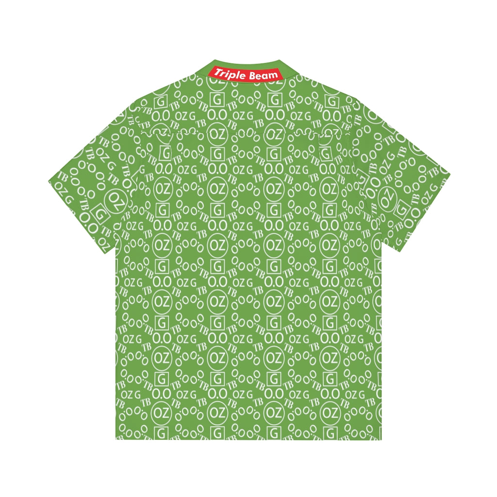 Green Triple Beam Men's Hawaiian Shirt