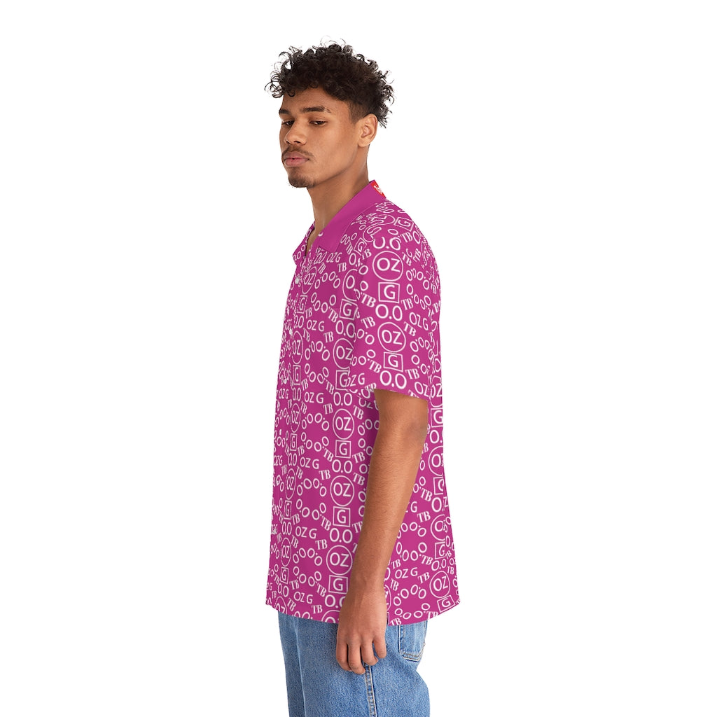 Pink Triple Beam Men's Hawaiian Shirt