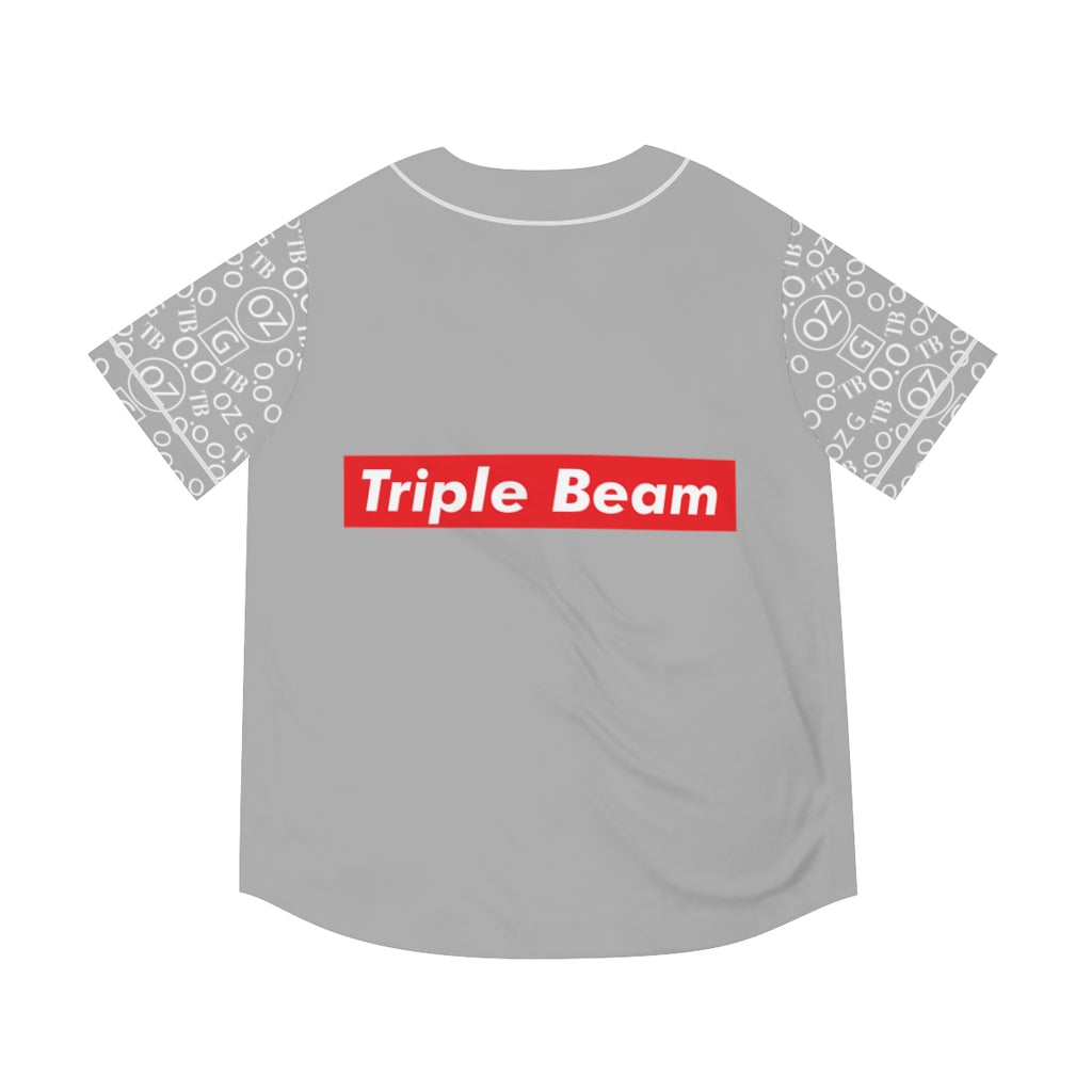 Light Grey Triple Beam Men's Baseball Jersey