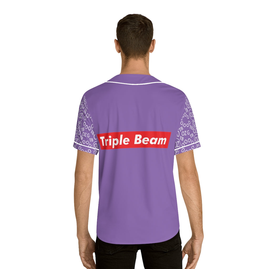 Light Purple Triple Beam Men's Baseball Jersey