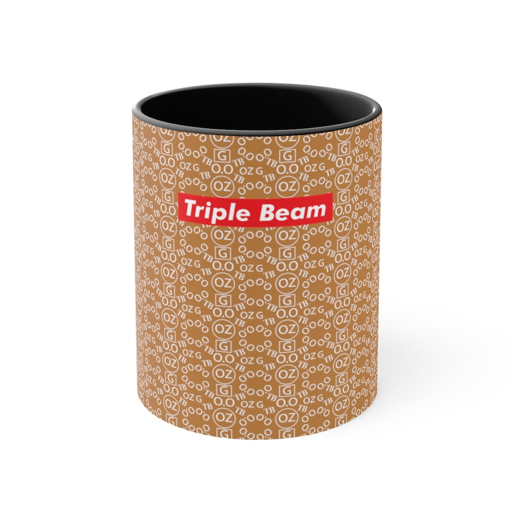 Light Brown Triple Beam Accent Mug