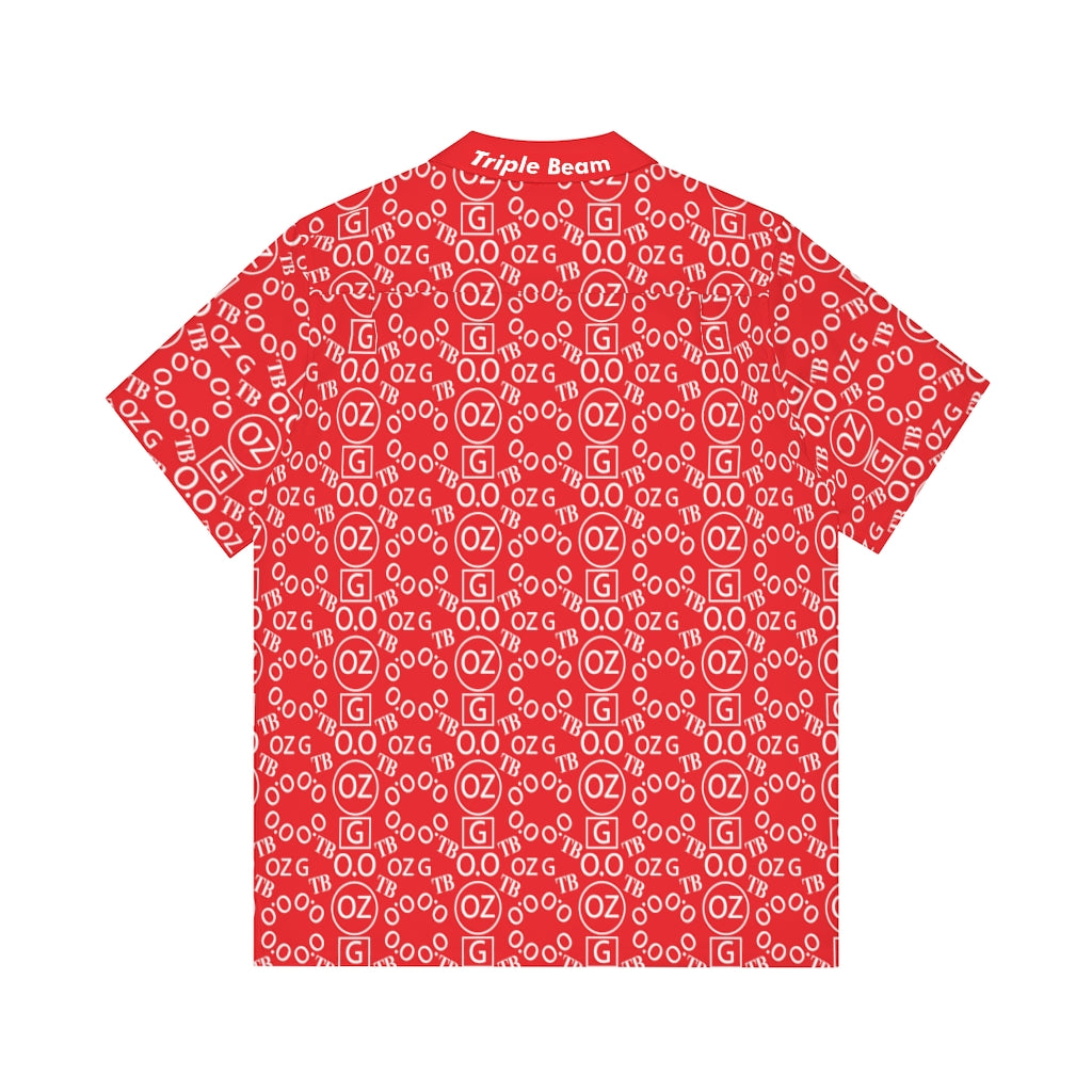 Red Triple Beam Men's Hawaiian Shirt