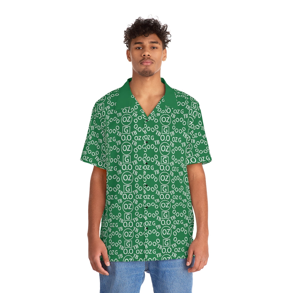 Dark Green Triple Beam Men's Hawaiian Shirt