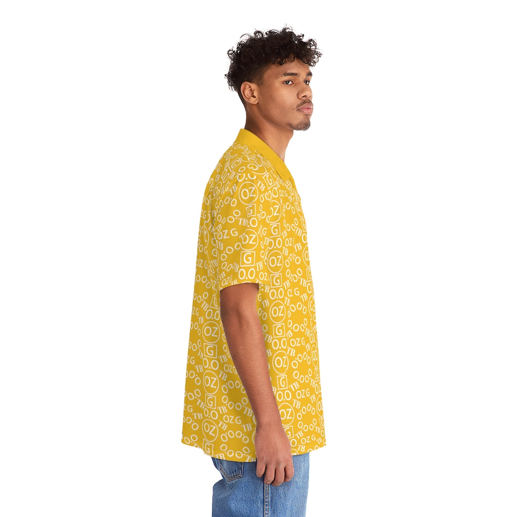 Yellow Triple Beam Men's Hawaiian Shirt