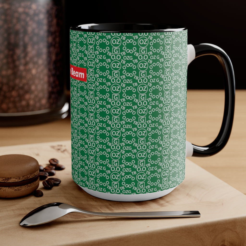 Dark Green Triple Beam Accent Mug